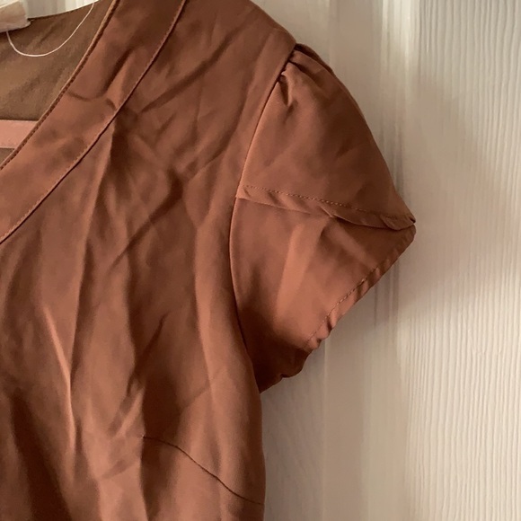 Vintage Japna tan / mauve short sleeve dress - Picture 5 of 7